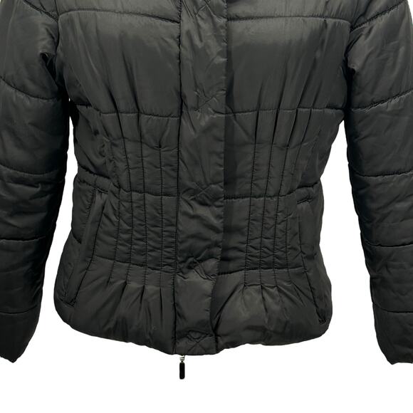 Biancoghiaccio Puffer Jacket Down Short Quilted Womens SZ L Black Minimalist Ski - Picture 4 of 13